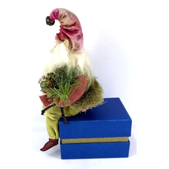 Katherines Collection Santa Elf Old World Shelf Sitter Green Pink 10" Vintage - Picture 4 of 6